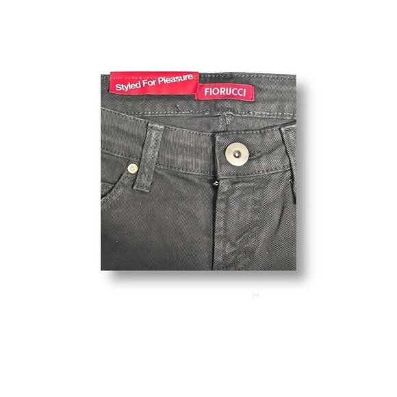 Fiorucci 26 Black Slim Low Rise Jeans Italy Zip Hem Stretch Normcore Minimal NWT - Picture 5 of 12